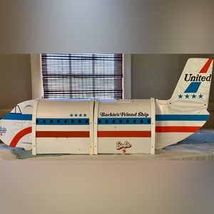 Vintage 1973 Barbie FriendShip United Airline Plane W/Serving Cart/Tray #8639